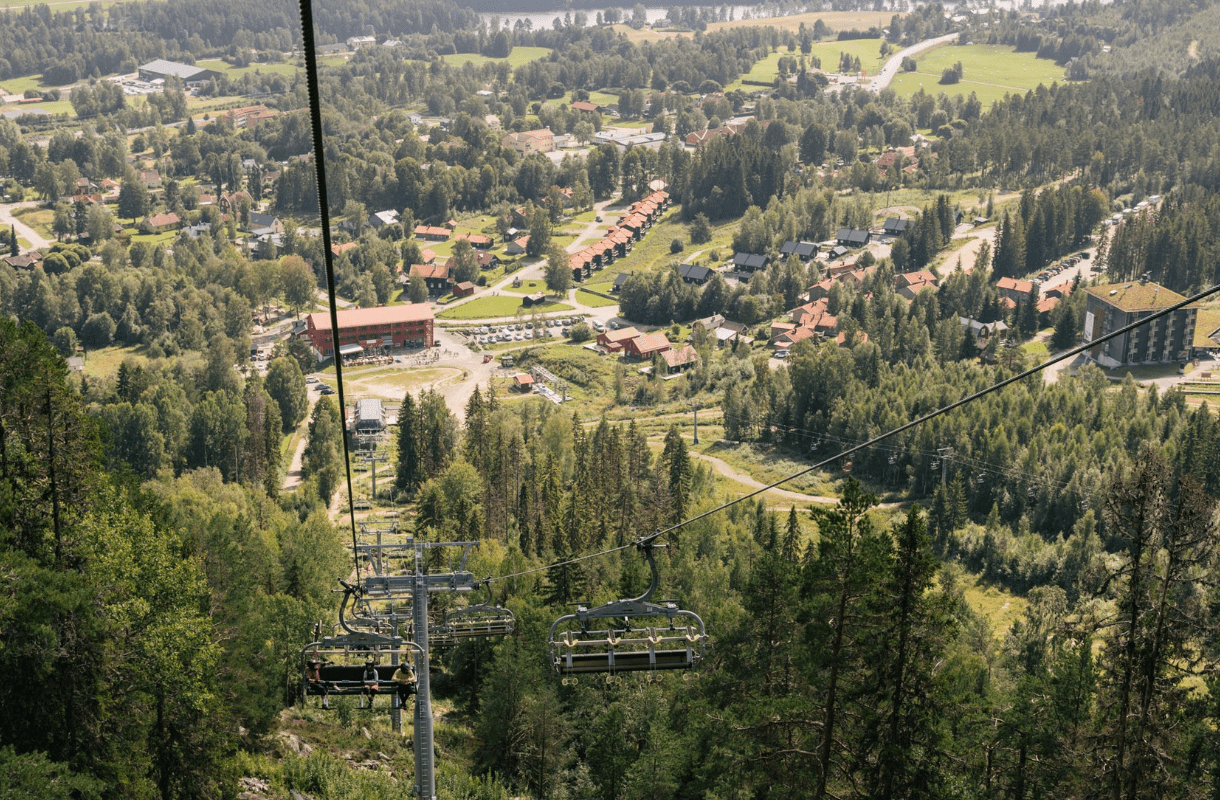 Testa att cykla utförs i Järvsö bike park. 